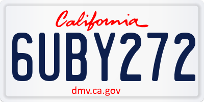 CA license plate 6UBY272