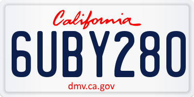 CA license plate 6UBY280
