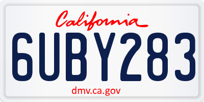 CA license plate 6UBY283