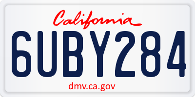 CA license plate 6UBY284