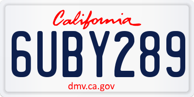 CA license plate 6UBY289