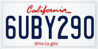 CA license plate 6UBY290