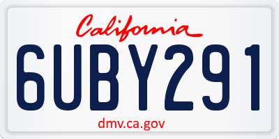 CA license plate 6UBY291