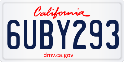 CA license plate 6UBY293