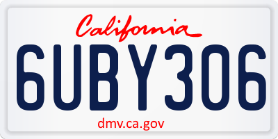 CA license plate 6UBY306