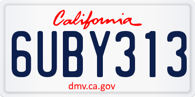 CA license plate 6UBY313