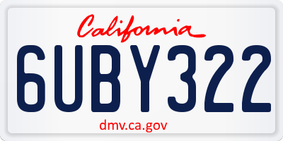 CA license plate 6UBY322