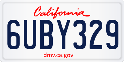 CA license plate 6UBY329