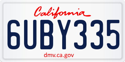 CA license plate 6UBY335