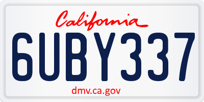 CA license plate 6UBY337