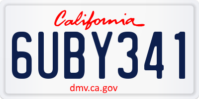 CA license plate 6UBY341