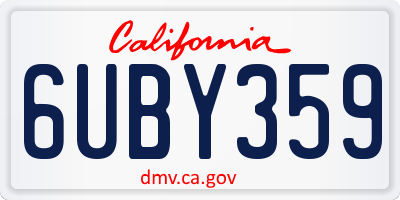 CA license plate 6UBY359