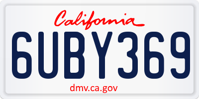 CA license plate 6UBY369