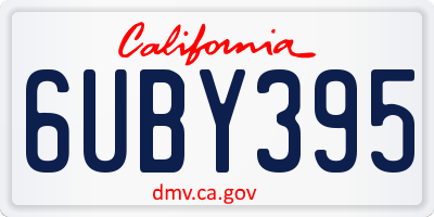 CA license plate 6UBY395