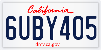 CA license plate 6UBY405