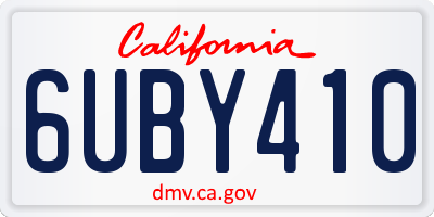 CA license plate 6UBY410