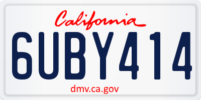 CA license plate 6UBY414