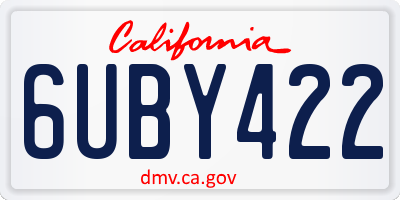 CA license plate 6UBY422