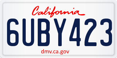 CA license plate 6UBY423