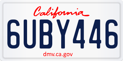 CA license plate 6UBY446