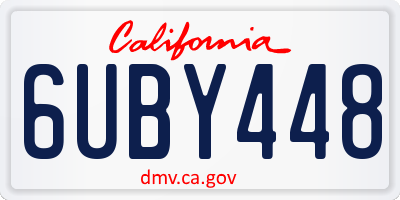 CA license plate 6UBY448