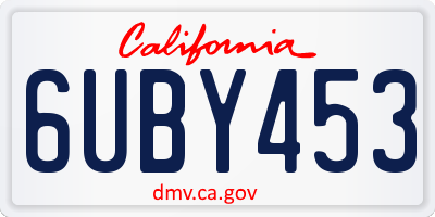 CA license plate 6UBY453
