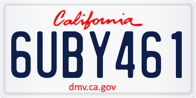 CA license plate 6UBY461