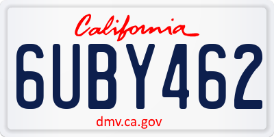 CA license plate 6UBY462