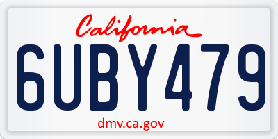 CA license plate 6UBY479