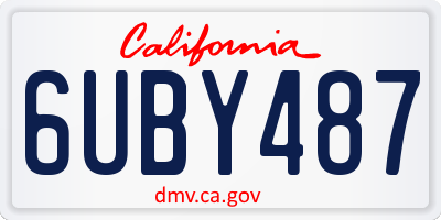 CA license plate 6UBY487