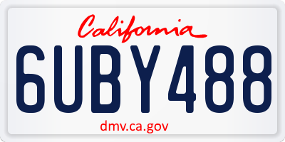 CA license plate 6UBY488