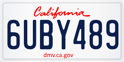 CA license plate 6UBY489