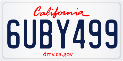 CA license plate 6UBY499
