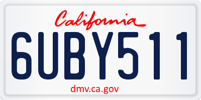 CA license plate 6UBY511