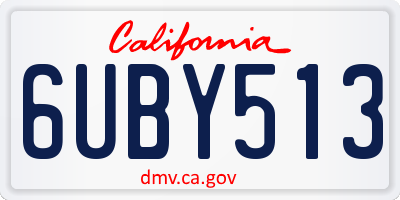 CA license plate 6UBY513