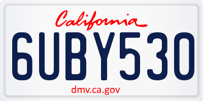 CA license plate 6UBY530
