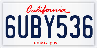 CA license plate 6UBY536