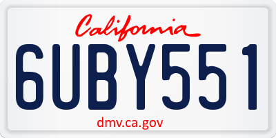 CA license plate 6UBY551
