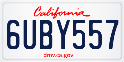 CA license plate 6UBY557