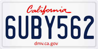 CA license plate 6UBY562