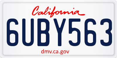 CA license plate 6UBY563