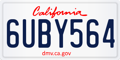 CA license plate 6UBY564