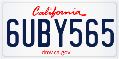 CA license plate 6UBY565