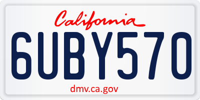 CA license plate 6UBY570