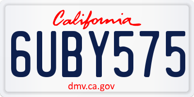 CA license plate 6UBY575