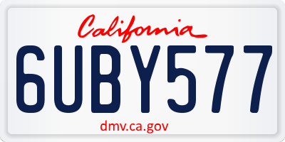 CA license plate 6UBY577