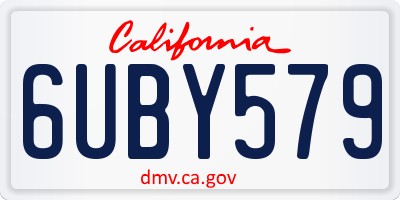 CA license plate 6UBY579