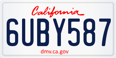 CA license plate 6UBY587