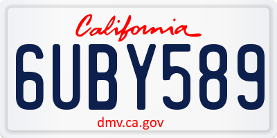 CA license plate 6UBY589