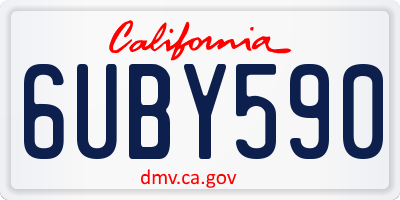 CA license plate 6UBY590